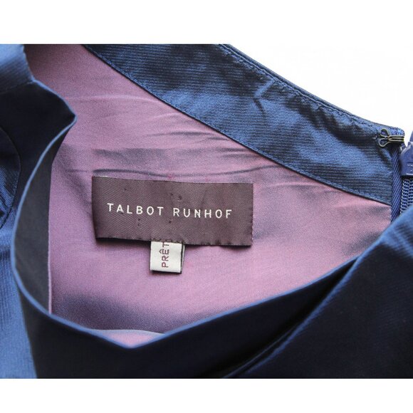 Talbot Runhof Komoe3 Cocktail Dress / Size 88 / Size 38 / Navy Blue Gathered - Picture 11 of 12